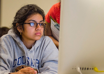 student at computer