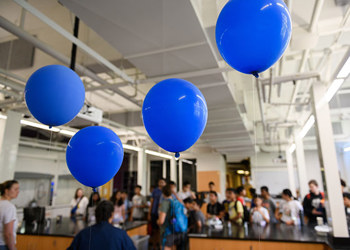 balloons in Nanocamp classroom